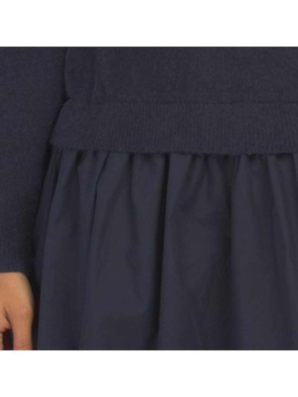 ZOE & CLAIRE Mixed Media Mini Sweater Dress With Button Detail - Picture 4 of 4